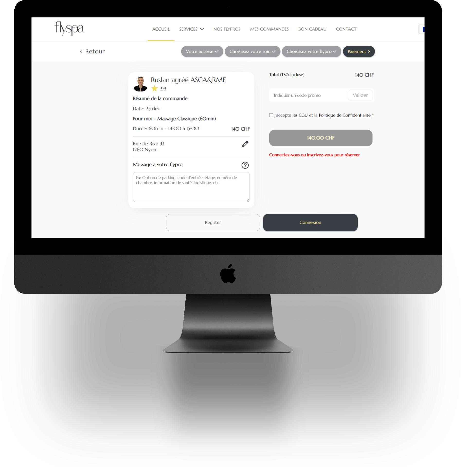 Checkout interface - Desktop