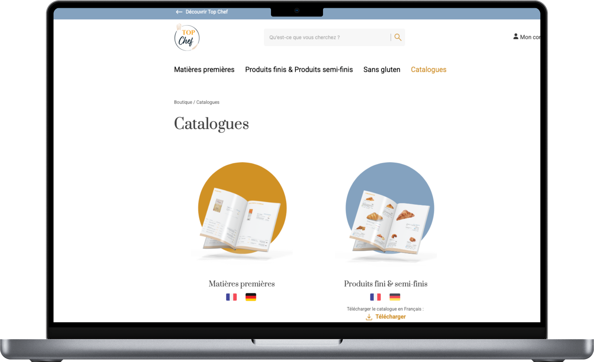 Product catalogues page